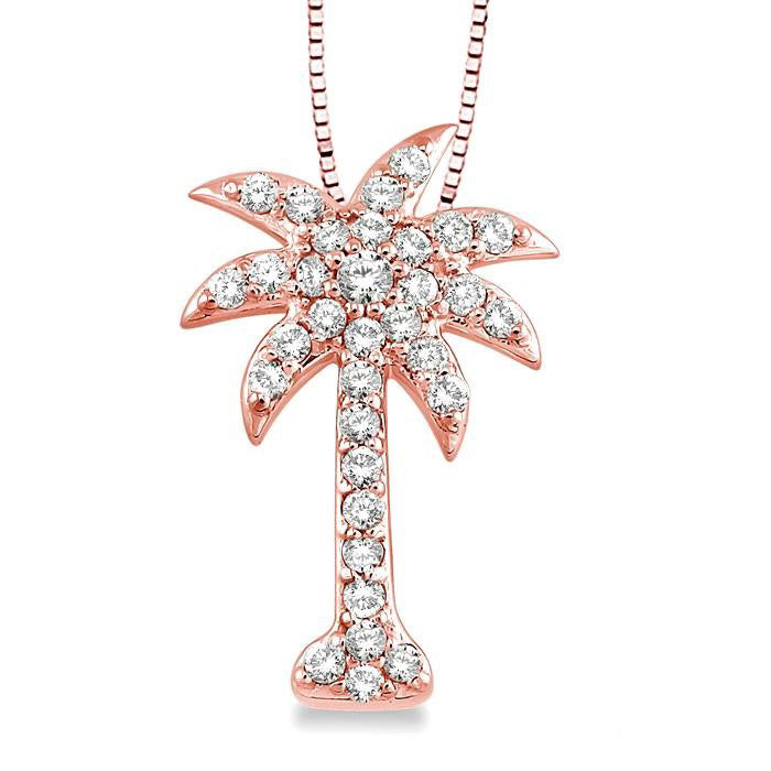 Velour Palm Tree Diamond Fashion Pendant