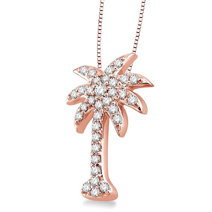 Velour Palm Tree Diamond Fashion Pendant