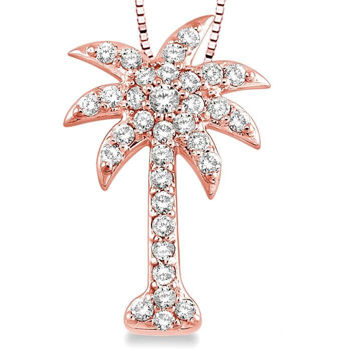 Velour Palm Tree Diamond Fashion Pendant