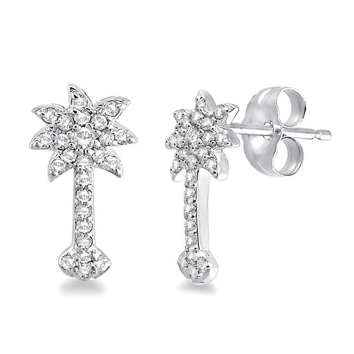 PALM TREE DIAMOND EARRINGS