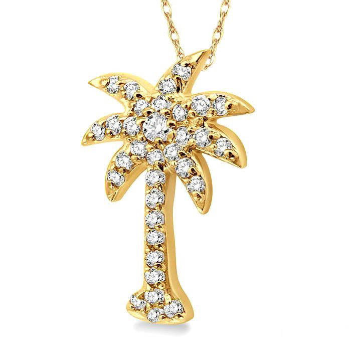 Solstice Atlas Palm Tree Diamond Fashion Pendant