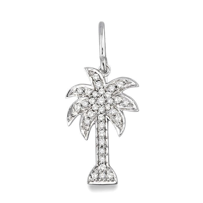 1/2 Ctw Round Cut Diamond Palm Tree Earrings in 14K White Gold