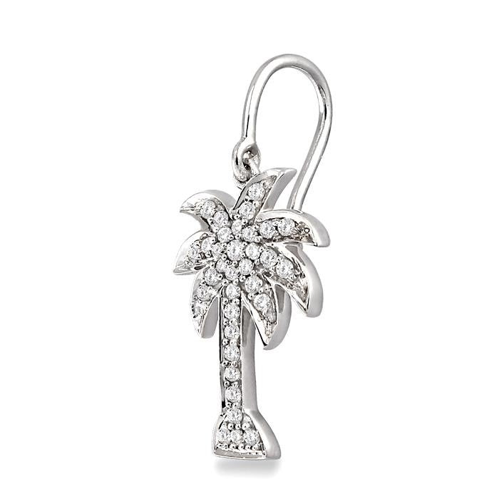 1/2 Ctw Round Cut Diamond Palm Tree Earrings in 14K White Gold