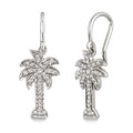 1/4 Ctw Palm Tree Round Cut Diamond Earrings in 14K White Gold