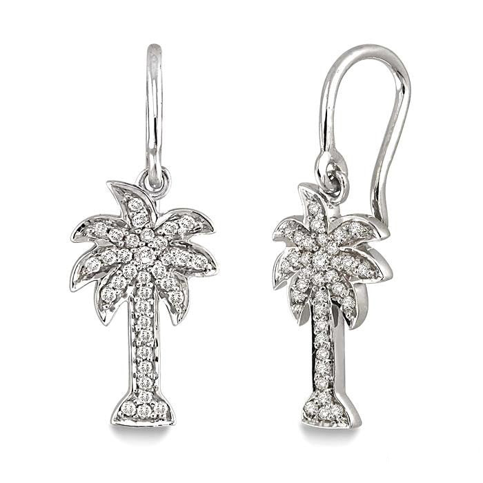 PALM TREE DIAMOND EARRINGS