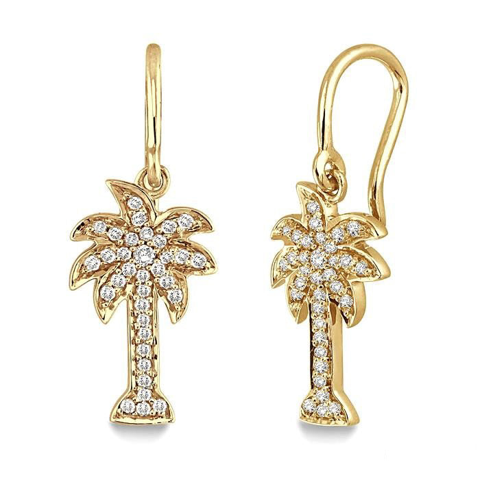 Palm Tree Diamond Fashion Earrings