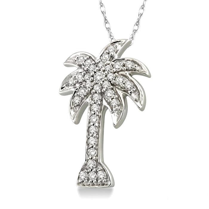 Valora Oleander Palm Tree Diamond Fashion Pendant