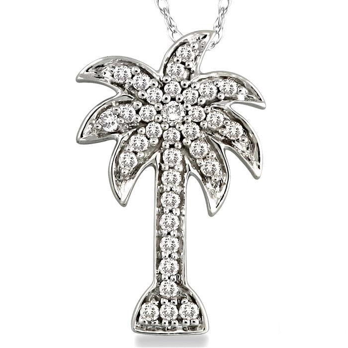 Valora Oleander Palm Tree Diamond Fashion Pendant