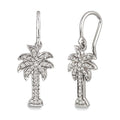 1/4 Ctw Palm Tree Round Cut Diamond Earrings in 14K White Gold