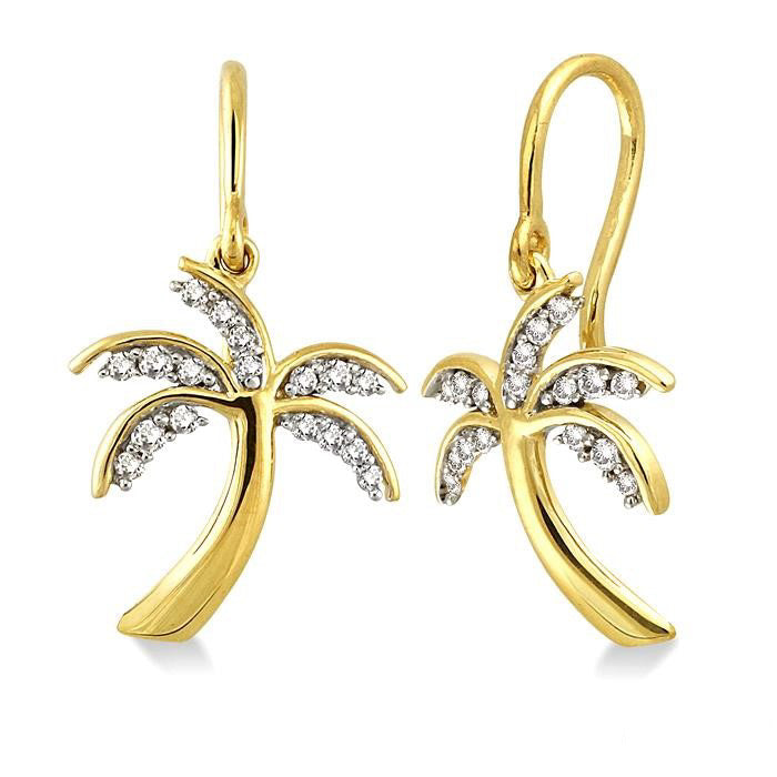 Palm Tree Diamond Fashion Earrings