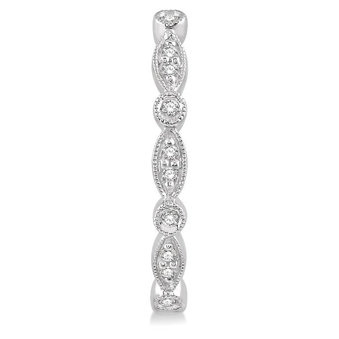 1/6 Ctw Marquise & Circle Motif Round Cut Diamond Hoop Earrings in 10K White Gold