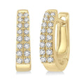 1/3 Ctw Round Cut Diamond Petite Huggie Earrings in 14K Yellow Gold