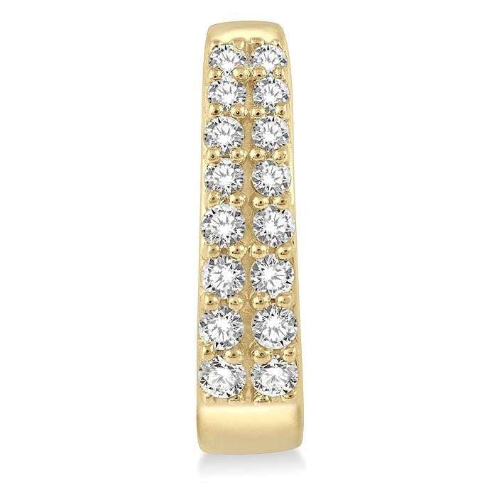 1/3 Ctw Round Cut Diamond Petite Huggie Earrings in 14K Yellow Gold