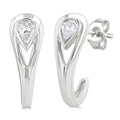 Pear Shape Diamond Half Hoop Fashion Earrings
