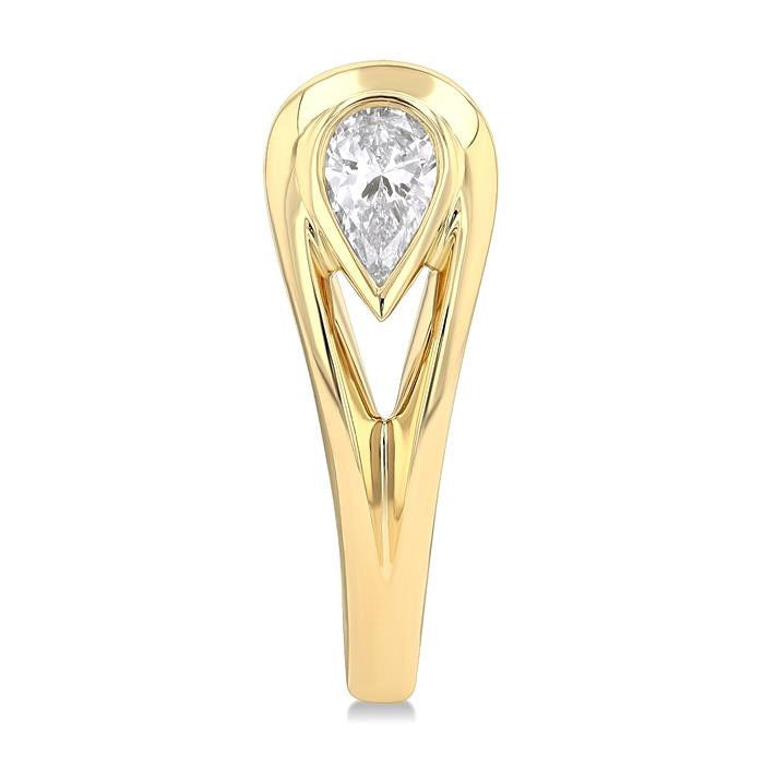 Pear Shape Diamond Half Hoop Fashion Earrings