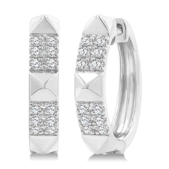 Pyramid Diamond Huggie Fashion Earrings