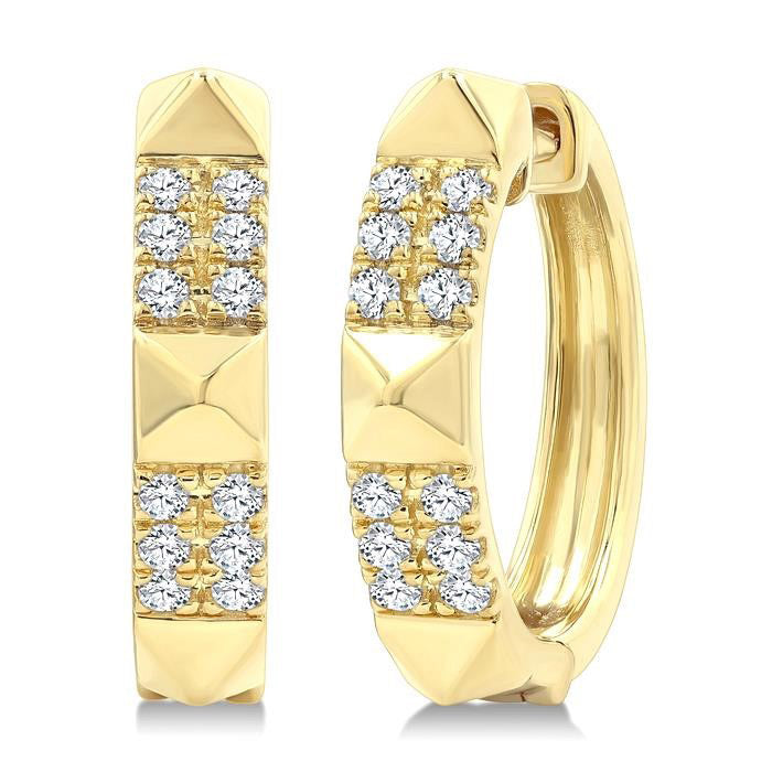 Pyramid Diamond Huggie Fashion Earrings