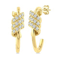 1/6 Ctw Round Cut Diamond Twine Fashion Half Hoop Earrings in 10K Yellow Gold