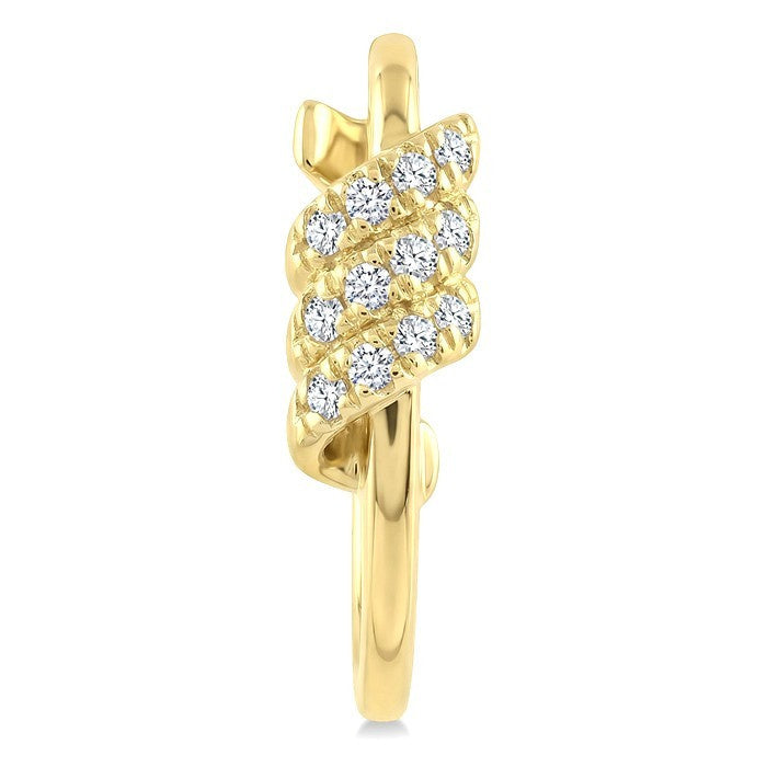 1/6 Ctw Round Cut Diamond Twine Fashion Half Hoop Earrings in 10K Yellow Gold