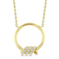 1/10 Ctw Round Cut Diamond Twine Fashion Pendant With Chain in 10K Yellow Gold