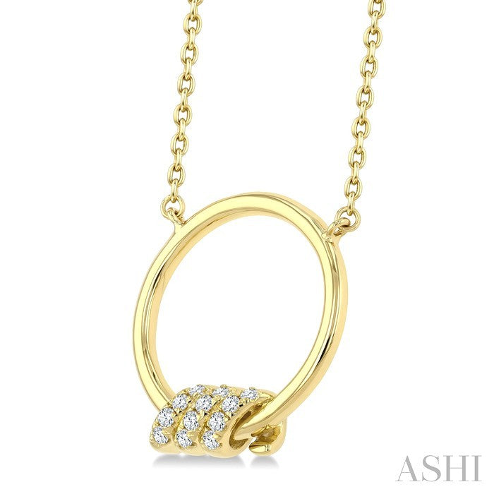 1/10 Ctw Round Cut Diamond Twine Fashion Pendant With Chain in 10K Yellow Gold
