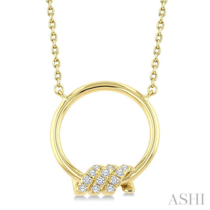 1/10 Ctw Round Cut Diamond Twine Fashion Pendant With Chain in 10K Yellow Gold