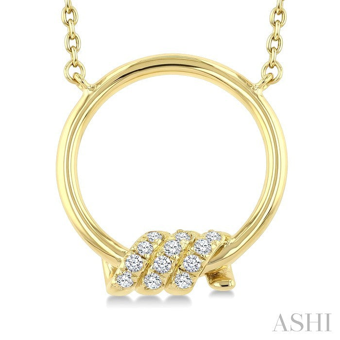 1/10 Ctw Round Cut Diamond Twine Fashion Pendant With Chain in 10K Yellow Gold
