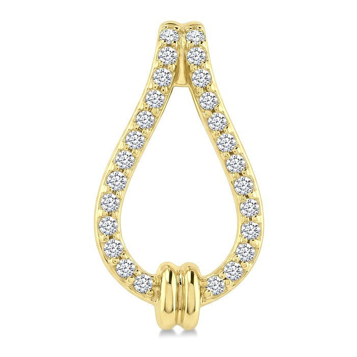 1/5 Ctw Round Cut Diamond Knot Link Fashion Earrings in 10K Yellow Gold