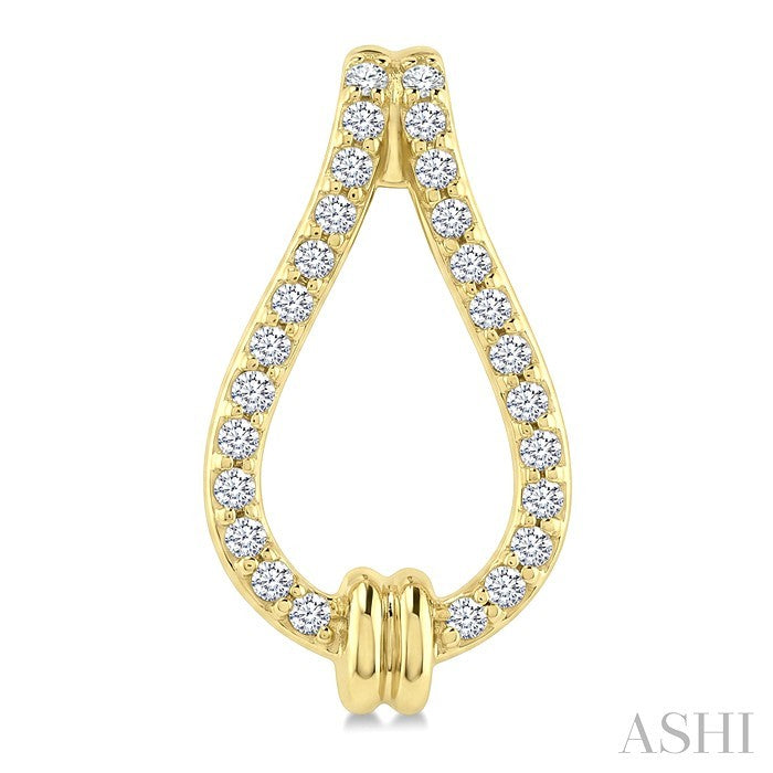 1/5 Ctw Round Cut Diamond Knot Link Fashion Earrings in 10K Yellow Gold