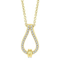 1/10 Ctw Round Cut Diamond Knot Link Fashion Pendant With Chain in 10K Yellow Gold
