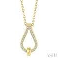 1/10 Ctw Round Cut Diamond Knot Link Fashion Pendant With Chain in 10K Yellow Gold