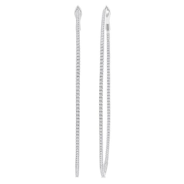 Inside-Out Diamond Skinny Hoop Earrings