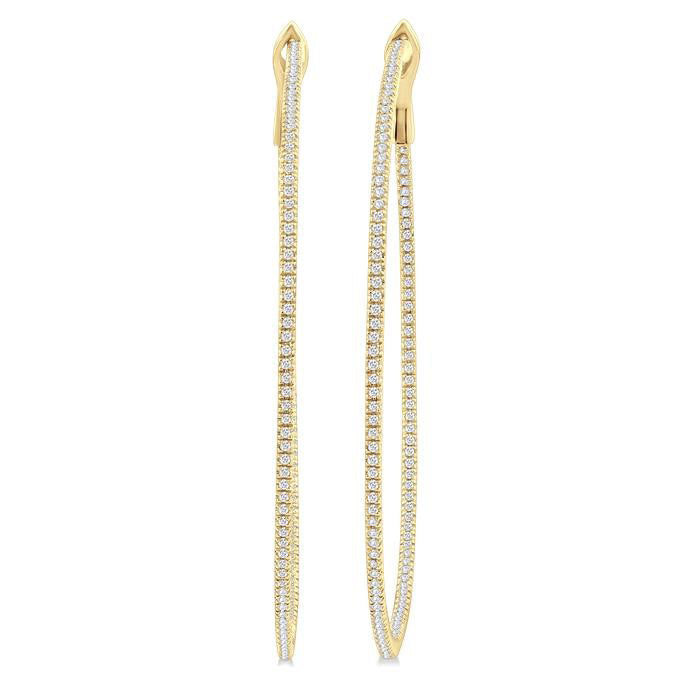 Inside-Out Diamond Skinny Hoop Earrings