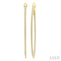 3/4 Ctw Inside & Outside Round Cut Diamond Hoop Earrings in 14K Yellow Gold