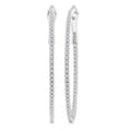 1/2 Ctw Inside & Outside Round Cut Diamond Hoop Earrings in 14K White Gold