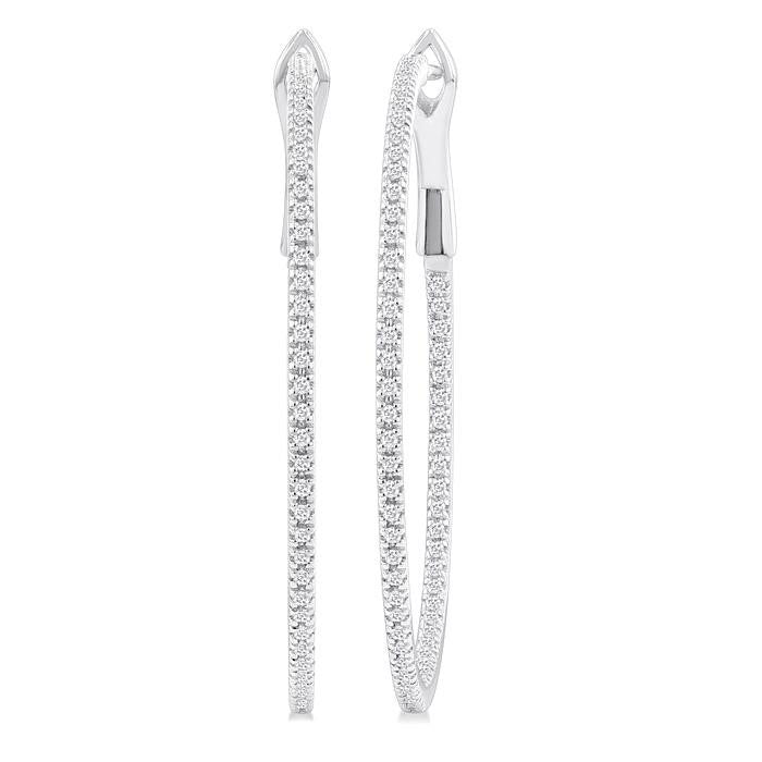 Inside-Out Diamond Skinny Hoop Earrings