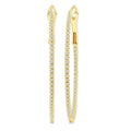 1/2 Ctw Inside & Outside Round Cut Diamond Hoop Earrings in 14K Yellow Gold