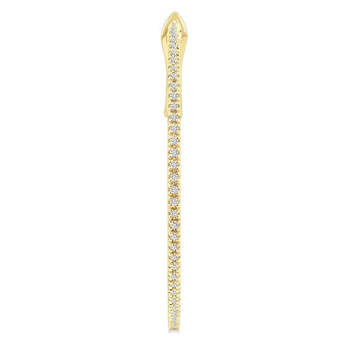 1/2 Ctw Inside & Outside Round Cut Diamond Hoop Earrings in 14K Yellow Gold
