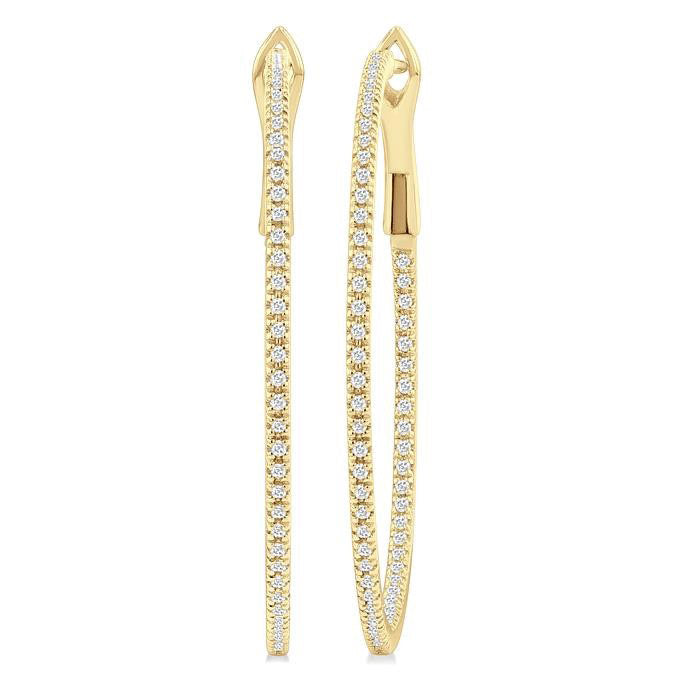 Inside-Out Diamond Skinny Hoop Earrings