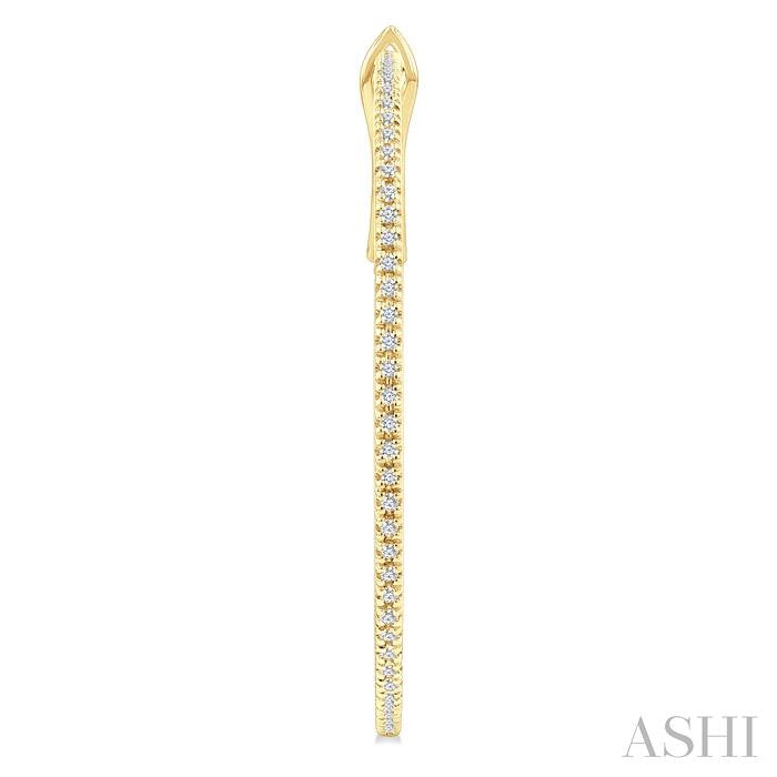 1/2 Ctw Inside & Outside Round Cut Diamond Hoop Earrings in 14K Yellow Gold