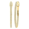 1/4 Ctw Inside & Outside Round Cut Diamond Hoop Earrings in 14K Yellow Gold