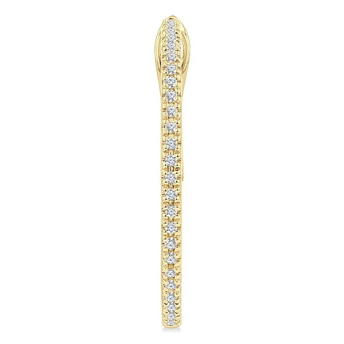 1/4 Ctw Inside & Outside Round Cut Diamond Hoop Earrings in 14K Yellow Gold