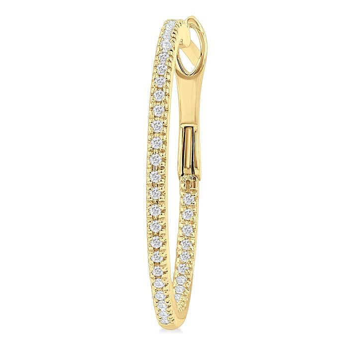 Inside-Out Diamond Skinny Hoop Earrings