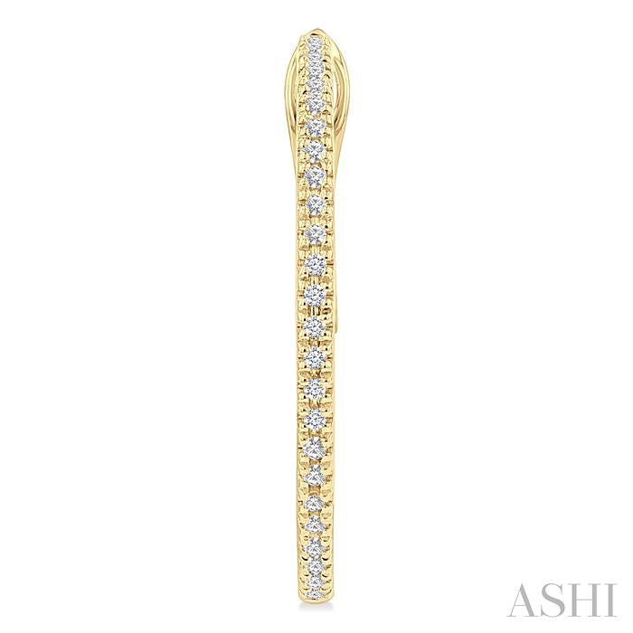 1/4 Ctw Inside & Outside Round Cut Diamond Hoop Earrings in 14K Yellow Gold