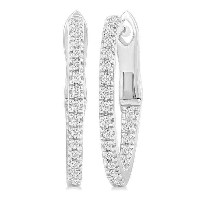 Inside-Out Diamond Skinny Hoop Earrings