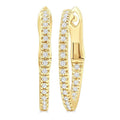 1/6 Ctw Inside & Outside Round Cut Diamond Hoop Earrings in 14K Yellow Gold