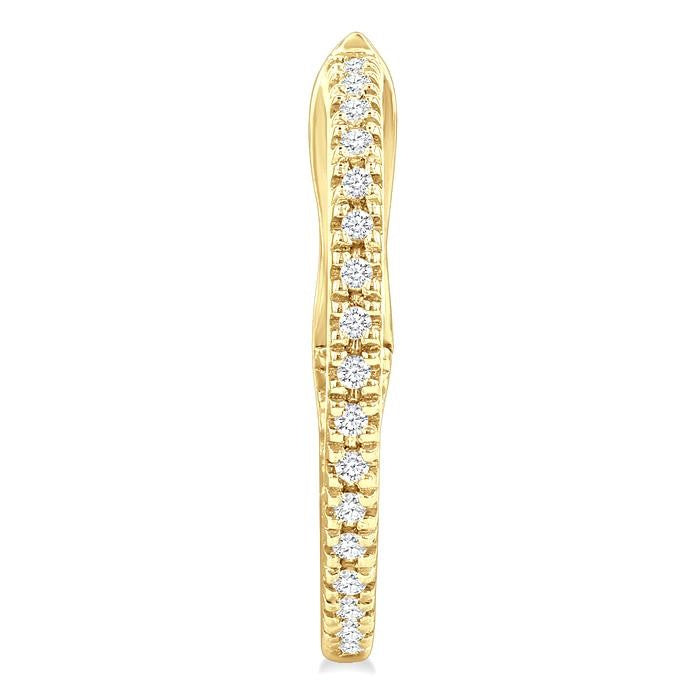 1/6 Ctw Inside & Outside Round Cut Diamond Hoop Earrings in 14K Yellow Gold