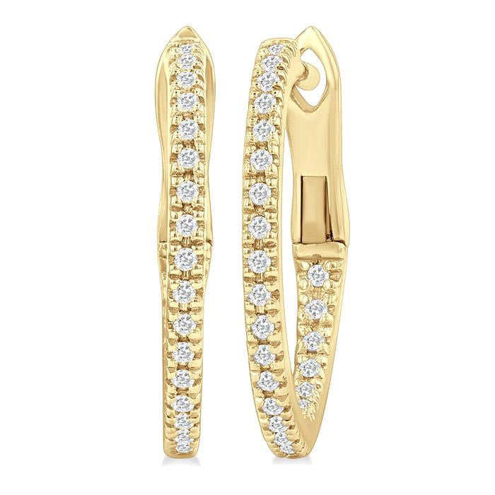 Inside-Out Diamond Skinny Hoop Earrings