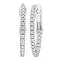 1/6 Ctw Inside & Outside Round Cut Diamond Hoop Earrings in 10K White Gold