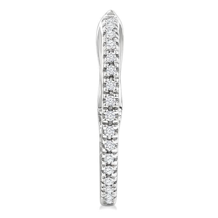 1/6 Ctw Inside & Outside Round Cut Diamond Hoop Earrings in 10K White Gold